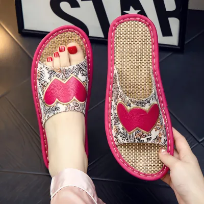  Summer leather slippers for women